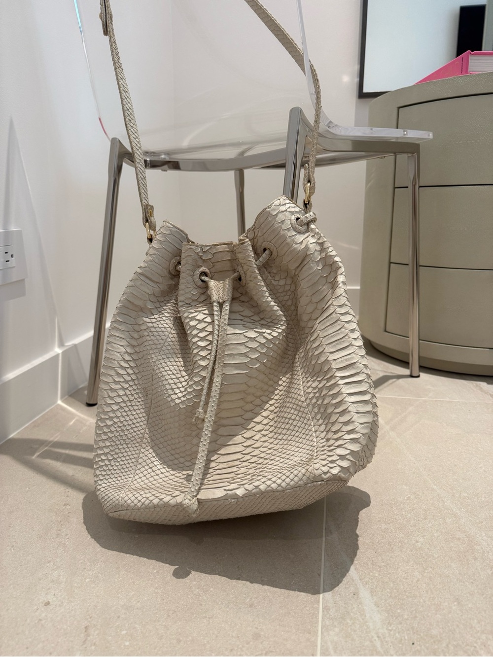 Hunting Season Python Drawstring Bucket Bag - Picture 7 of 7